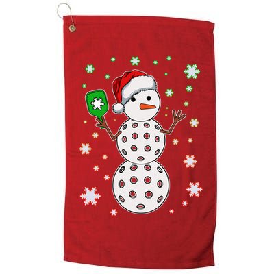 Christmas Winter Time Pickleball Snowman Golf Towel