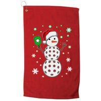 Christmas Winter Time Pickleball Snowman Platinum Collection Golf Towel