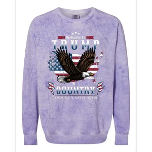 Classic Welcome To Trump Country Maga Eagle Colorblast Crewneck Sweatshirt