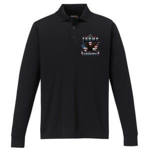 Classic Welcome To Trump Country Maga Eagle Performance Long Sleeve Polo