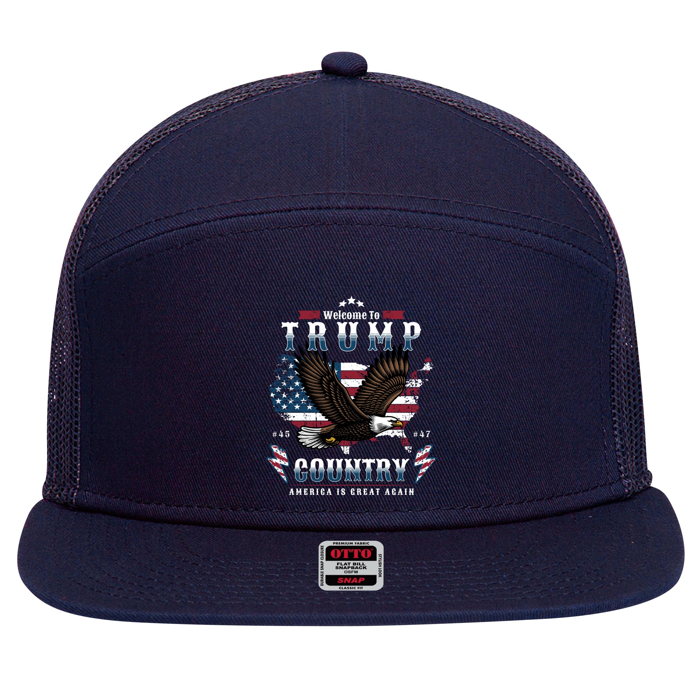 Classic Welcome To Trump Country Maga Eagle 7 Panel Mesh Trucker Snapback Hat