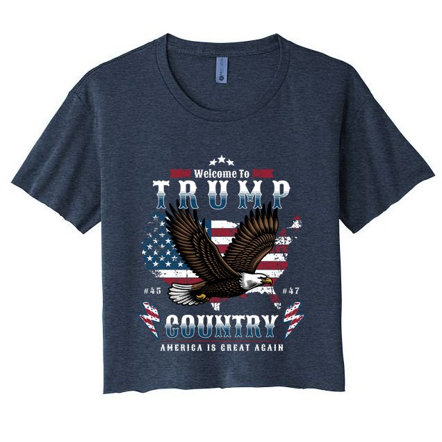 Classic Welcome To Trump Country Maga Eagle Crop Top