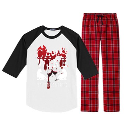 Cats Wine True Crime Shows Lover Gift Idea Cat Mom Cat Dad Gift Raglan Sleeve Pajama Set