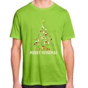 Christmas Wine Tree Merry Winemas Funny Alcohol Ing Pun Meaningful Gift Adult ChromaSoft Performance T-Shirt