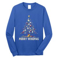 Christmas Wine Tree Merry Winemas Funny Alcohol Ing Pun Meaningful Gift Long Sleeve Shirt