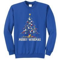 Christmas Wine Tree Merry Winemas Funny Alcohol Ing Pun Meaningful Gift Sweatshirt