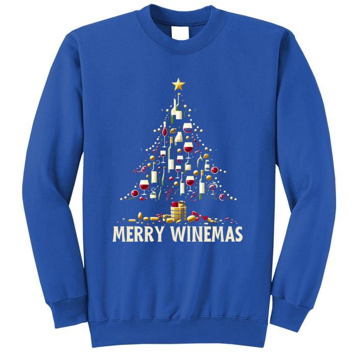 Christmas Wine Tree Merry Winemas Funny Alcohol Ing Pun Meaningful Gift Sweatshirt