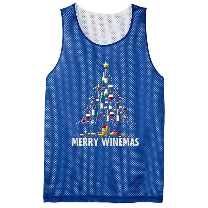 Christmas Wine Tree Merry Winemas Funny Alcohol Ing Pun Meaningful Gift Mesh Reversible Basketball Jersey Tank