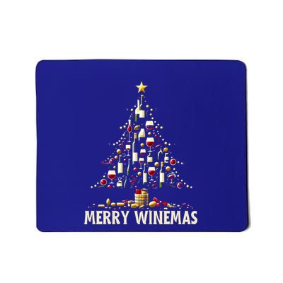 Christmas Wine Tree Merry Winemas Funny Alcohol Ing Pun Meaningful Gift Mousepad