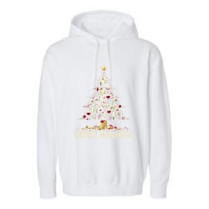 Christmas Wine Tree Merry Winemas Funny Alcohol Ing Pun Meaningful Gift Garment-Dyed Fleece Hoodie