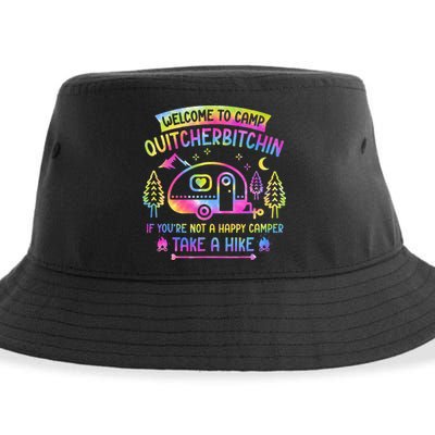 Camper Welcome To Camp Quitcherbitchin Funny Camping Life Sustainable Bucket Hat