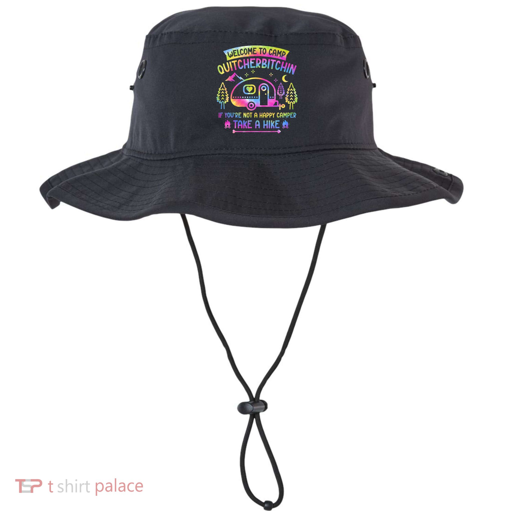 Camper Welcome To Camp Quitcherbitchin Funny Camping Life Bucket Hat