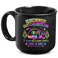 Camper Welcome To Camp Quitcherbitchin Funny Camping Life 15oz Campfire Ceramic Mug