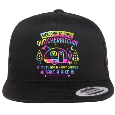 Camper Welcome To Camp Quitcherbitchin Funny Camping Life Flatbill Hat