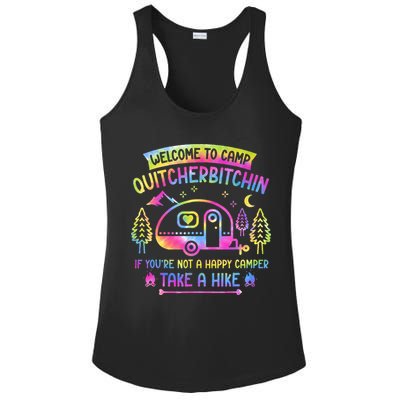 Camper Welcome To Camp Quitcherbitchin Funny Camping Life Ladies PosiCharge Competitor Racerback Tank