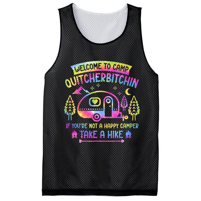 Camper Welcome To Camp Quitcherbitchin Funny Camping Life Mesh Reversible Basketball Jersey Tank