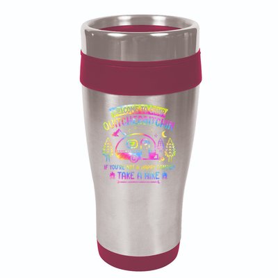 Camper Welcome To Camp Quitcherbitchin Funny Camping Life 16oz Travel Tumbler