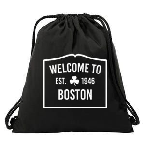 Celtics Welcome To Boston Est 1946 Drawstring Bag