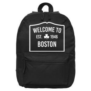 Celtics Welcome To Boston Est 1946 16 in Basic Backpack