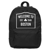 Celtics Welcome To Boston Est 1946 16 in Basic Backpack