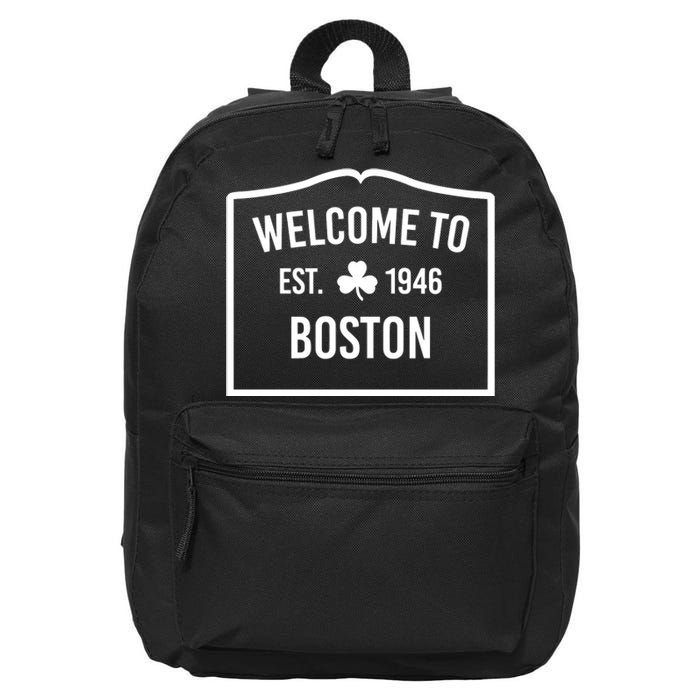 Celtics Welcome To Boston Est 1946 16 in Basic Backpack