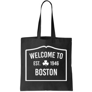 Celtics Welcome To Boston Est 1946 Tote Bag