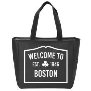 Celtics Welcome To Boston Est 1946 Zip Tote Bag