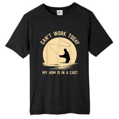 Can't Work Today My Arm Is In A Cast Funny Fly Fishing Tall Fusion ChromaSoft Performance T-Shirt