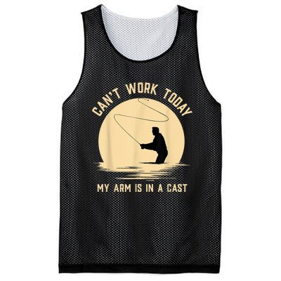 Can't Work Today My Arm Is In A Cast Funny Fly Fishing Mesh Reversible Basketball Jersey Tank