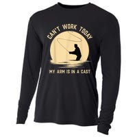 Can't Work Today My Arm Is In A Cast Funny Fly Fishing Cooling Performance Long Sleeve Crew