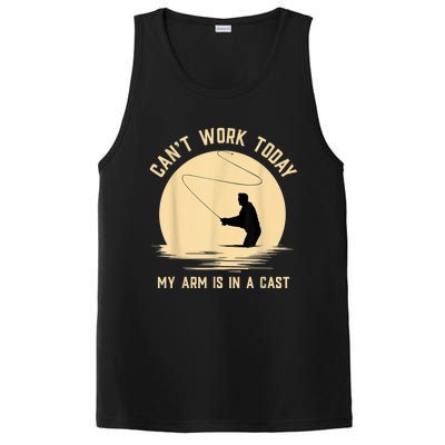 Can't Work Today My Arm Is In A Cast Funny Fly Fishing PosiCharge Competitor Tank