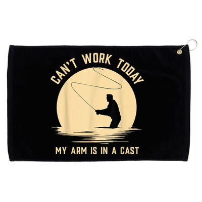 Can't Work Today My Arm Is In A Cast Funny Fly Fishing Grommeted Golf Towel