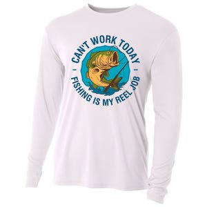 Cant Work Today Fishing Is My Reel Job Cooling Performance Long Sleeve Crew