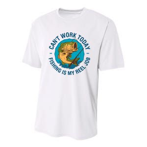 Cant Work Today Fishing Is My Reel Job Youth Performance Sprint T-Shirt