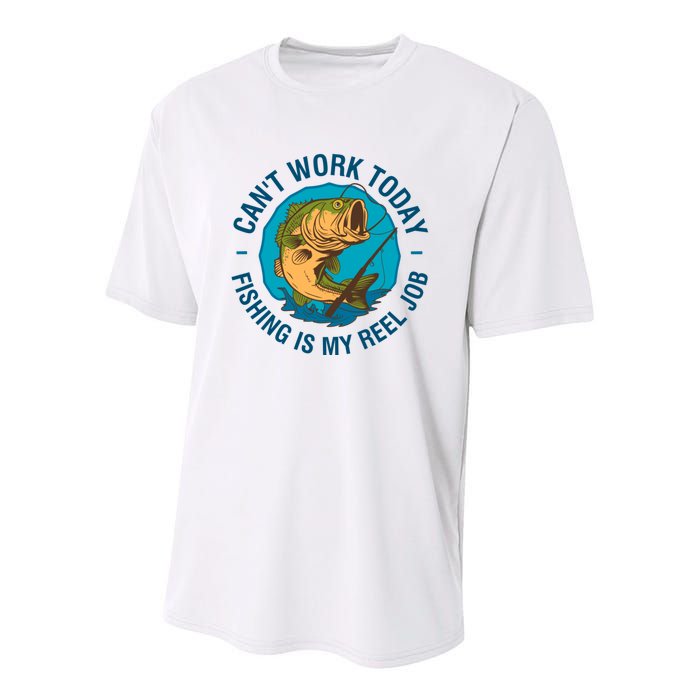 Cant Work Today Fishing Is My Reel Job Youth Performance Sprint T-Shirt