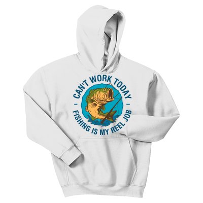 Cant Work Today Fishing Is My Reel Job Kids Hoodie