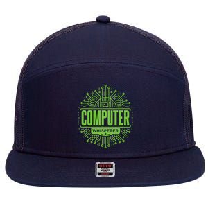 Computer Whisperer Tech Support It Funny Computer Engineer 7 Panel Mesh Trucker Snapback Hat