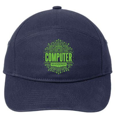 Computer Whisperer Tech Support It Funny Computer Engineer 7-Panel Snapback Hat