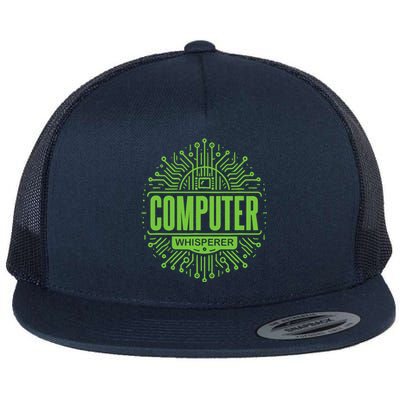 Computer Whisperer Tech Support It Funny Computer Engineer Flat Bill Trucker Hat