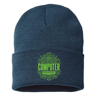 Computer Whisperer Tech Support It Funny Computer Engineer Sustainable Knit Beanie