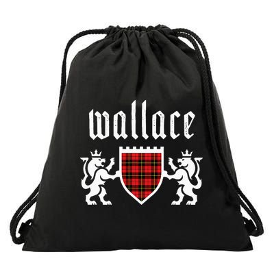 Clan Wallace Tartan Scottish Plaid Wallace Family Drawstring Bag