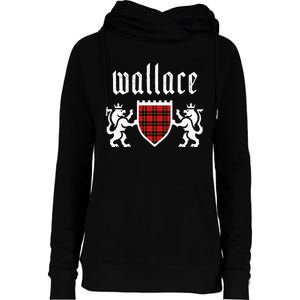 Clan Wallace Tartan Scottish Plaid Wallace Family Womens Funnel Neck Pullover Hood