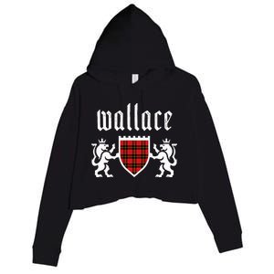 Clan Wallace Tartan Scottish Plaid Wallace Family Crop Fleece Hoodie