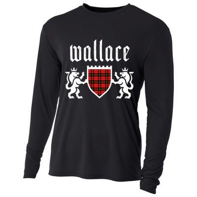 Clan Wallace Tartan Scottish Plaid Wallace Family Cooling Performance Long Sleeve Crew