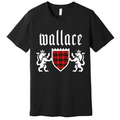 Clan Wallace Tartan Scottish Plaid Wallace Family Premium T-Shirt