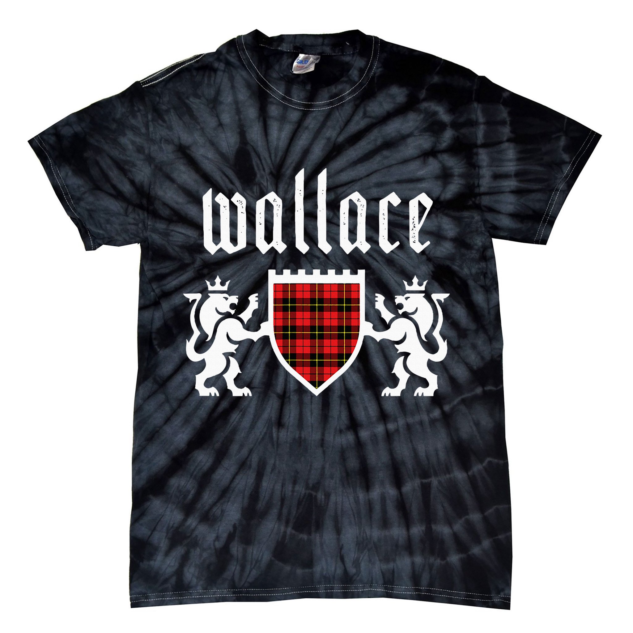 Clan Wallace Tartan Scottish Plaid Wallace Family Tie-Dye T-Shirt