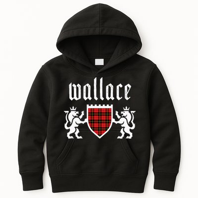 Clan Wallace Tartan Scottish Plaid Wallace Family Kids Hoodie