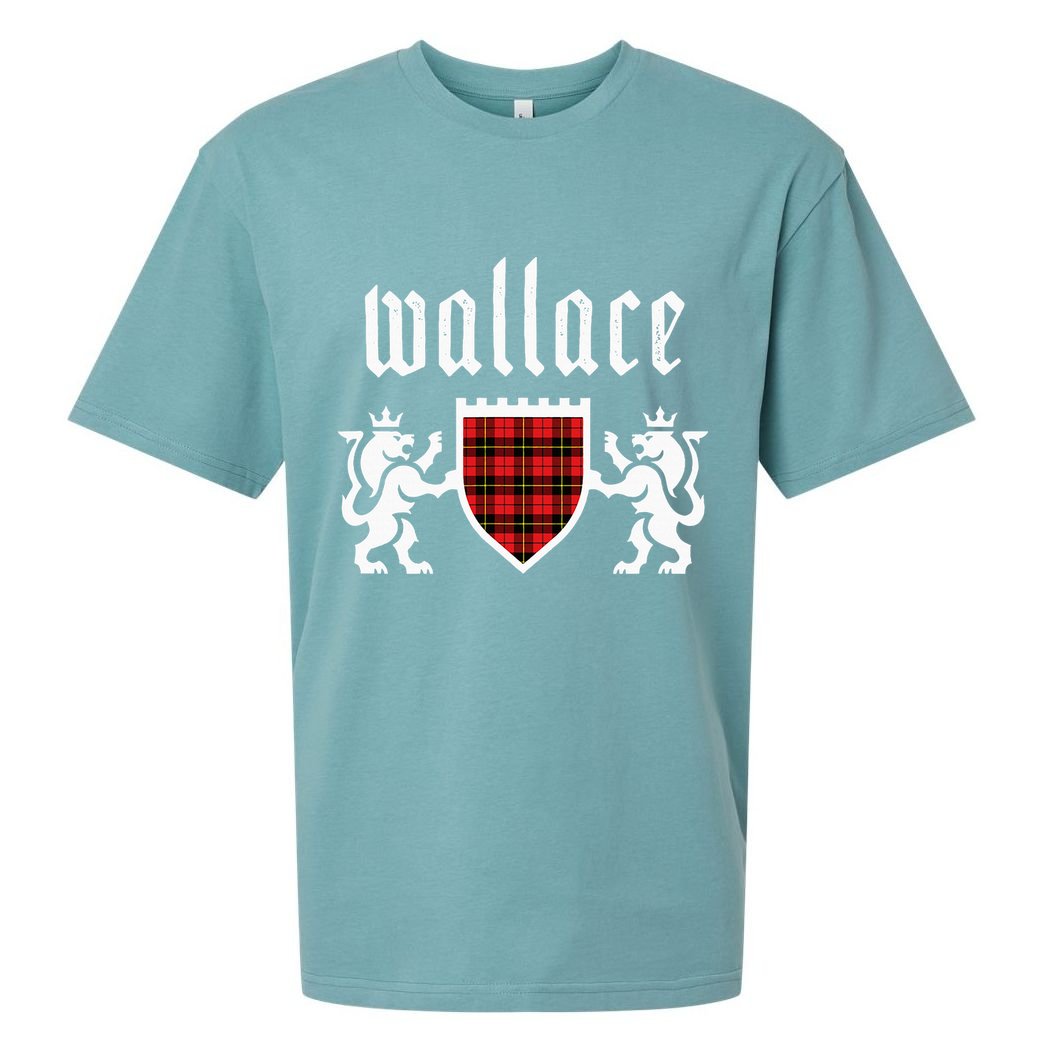 Clan Wallace Tartan Scottish Plaid Wallace Family Sueded Cloud Jersey T-Shirt