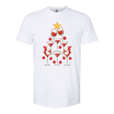 Christmas Wine Tree Funny Xmas Ing Party Wine Er Great Gift Softstyle® CVC T-Shirt