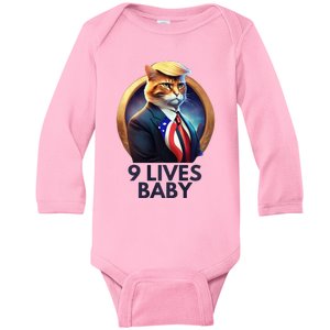 Cat With Trump Hair Nine Lives Baby Baby Long Sleeve Bodysuit